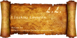 Liszkay Levente névjegykártya